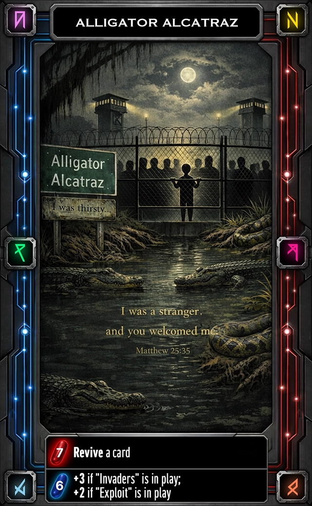 Presidency or Prison card: Alligator Alcatraz