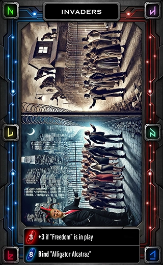 Presidency or Prison prototype card: Invaders